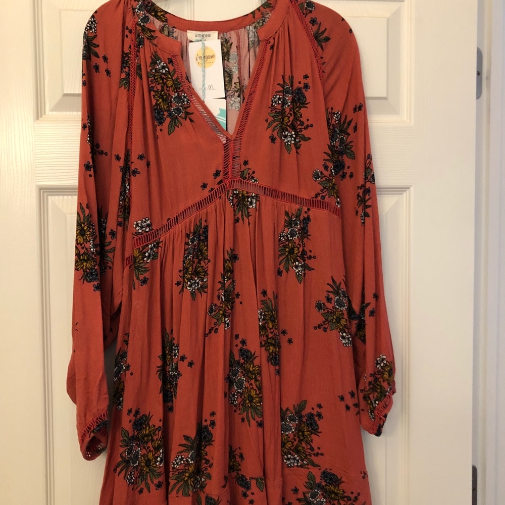 Umgee clay color printed tunic